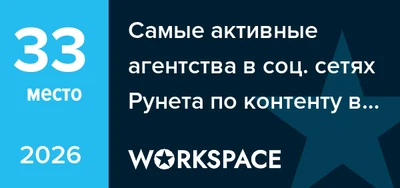 WorkSpace: 33 место — контент в соцсетях Рунета, Москва, 2026